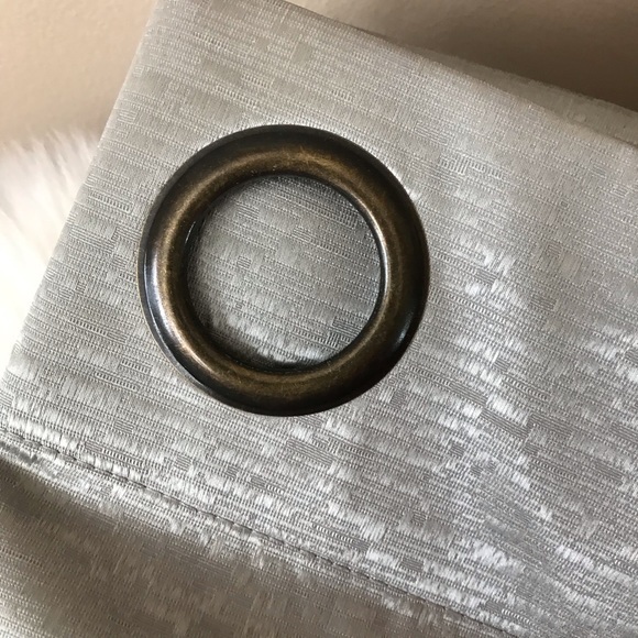 2-Pc Large Grommet Black Out Gray Panel Curtains - Picture 4 of 5